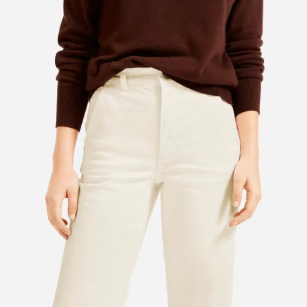 Everlane Straight Leg Cropped Jeans 8 Beige